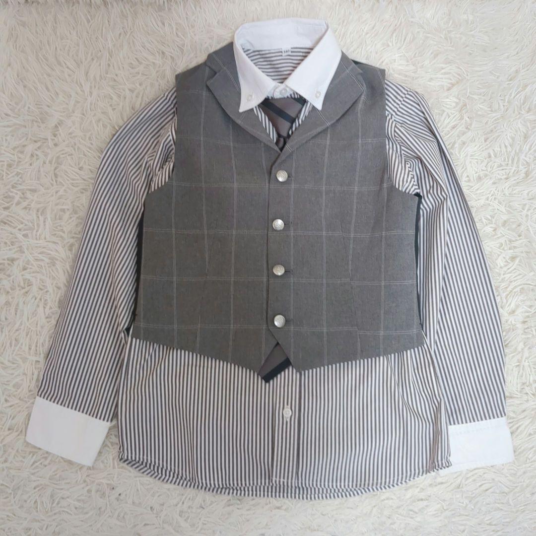 極美品　ワンダーファクトリー　男子　フォーマルスーツ　6点セット　グレー