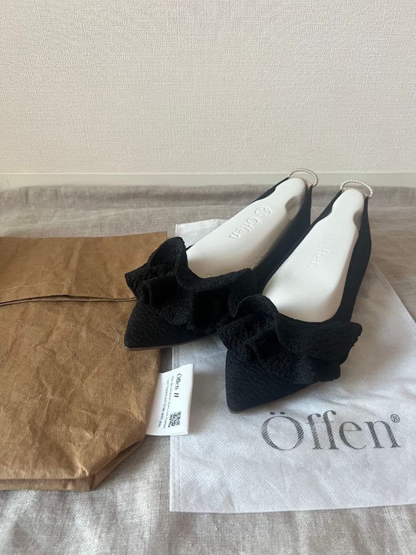 【美品】Öffen　オッフェン　フリルフラットシューズ　38