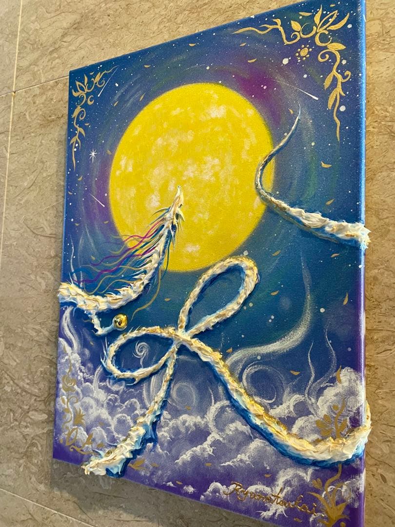 hiro☆ 大サイズ F4 インフィニティ白龍 龍神 開運絵画 龍ノツカイ