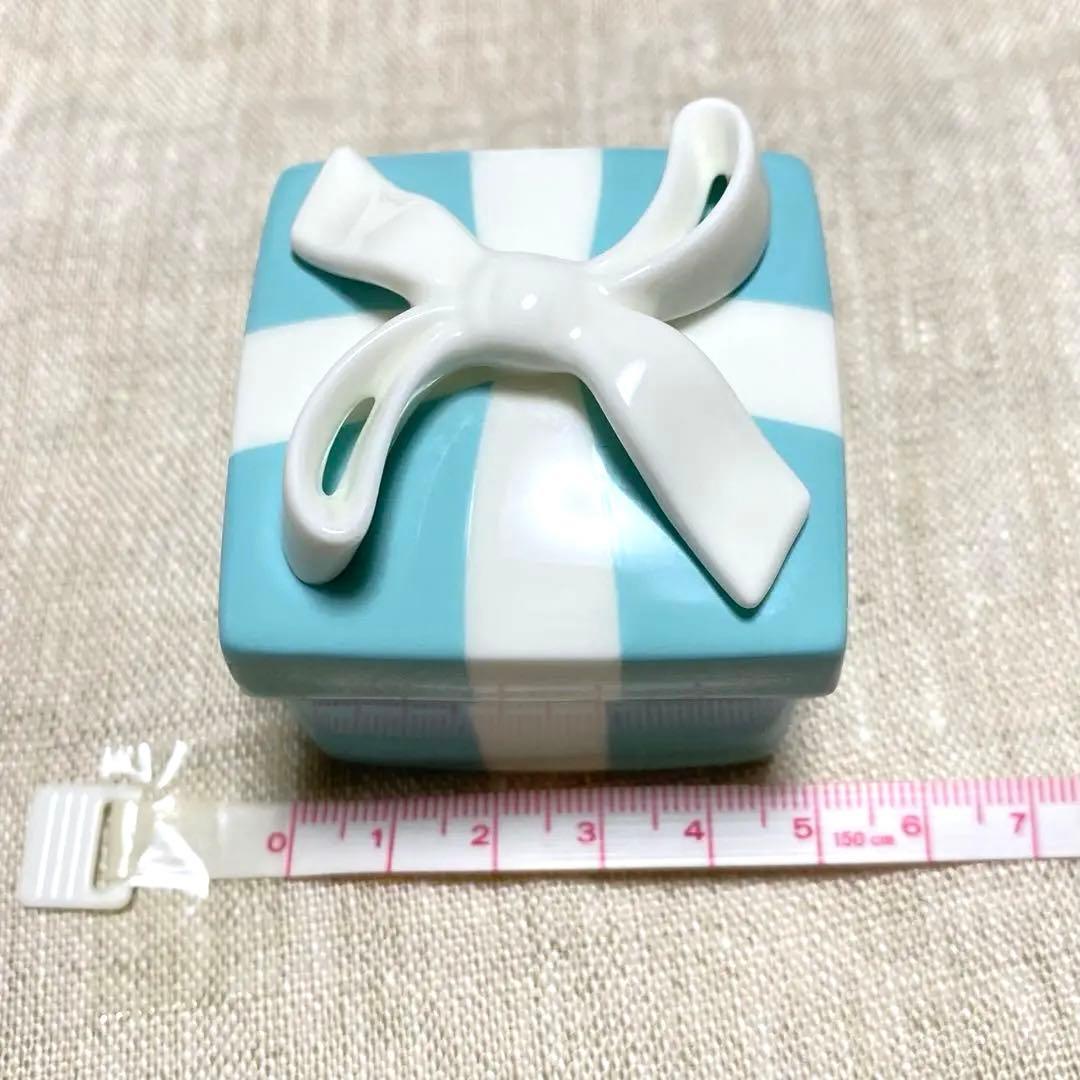 【新品未使用】正規品★ティファニー ミニ ブルー ボウ ボックス 小物入れ陶器