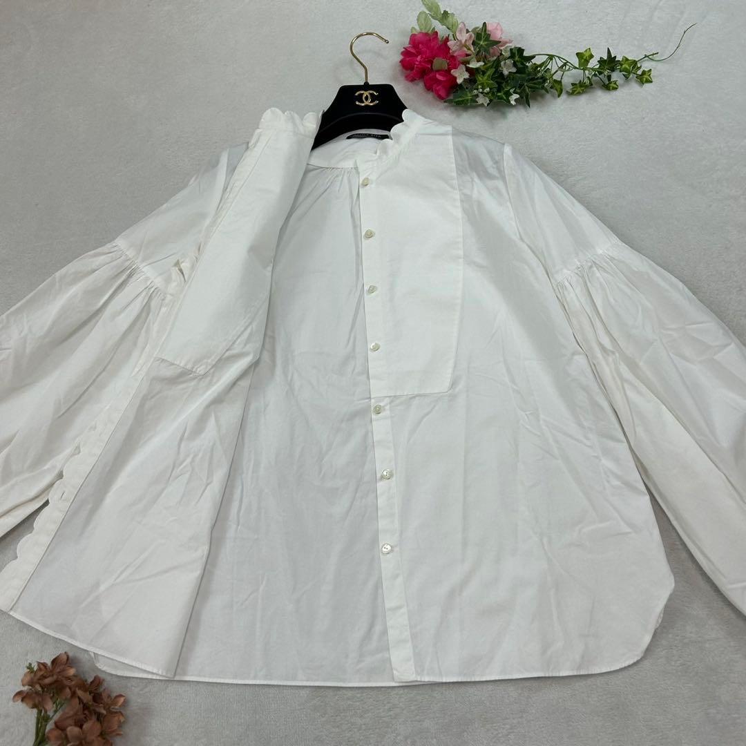 K41 M ケイナリタ スカラップパフスリーブ ブラウス ホワイト レディース