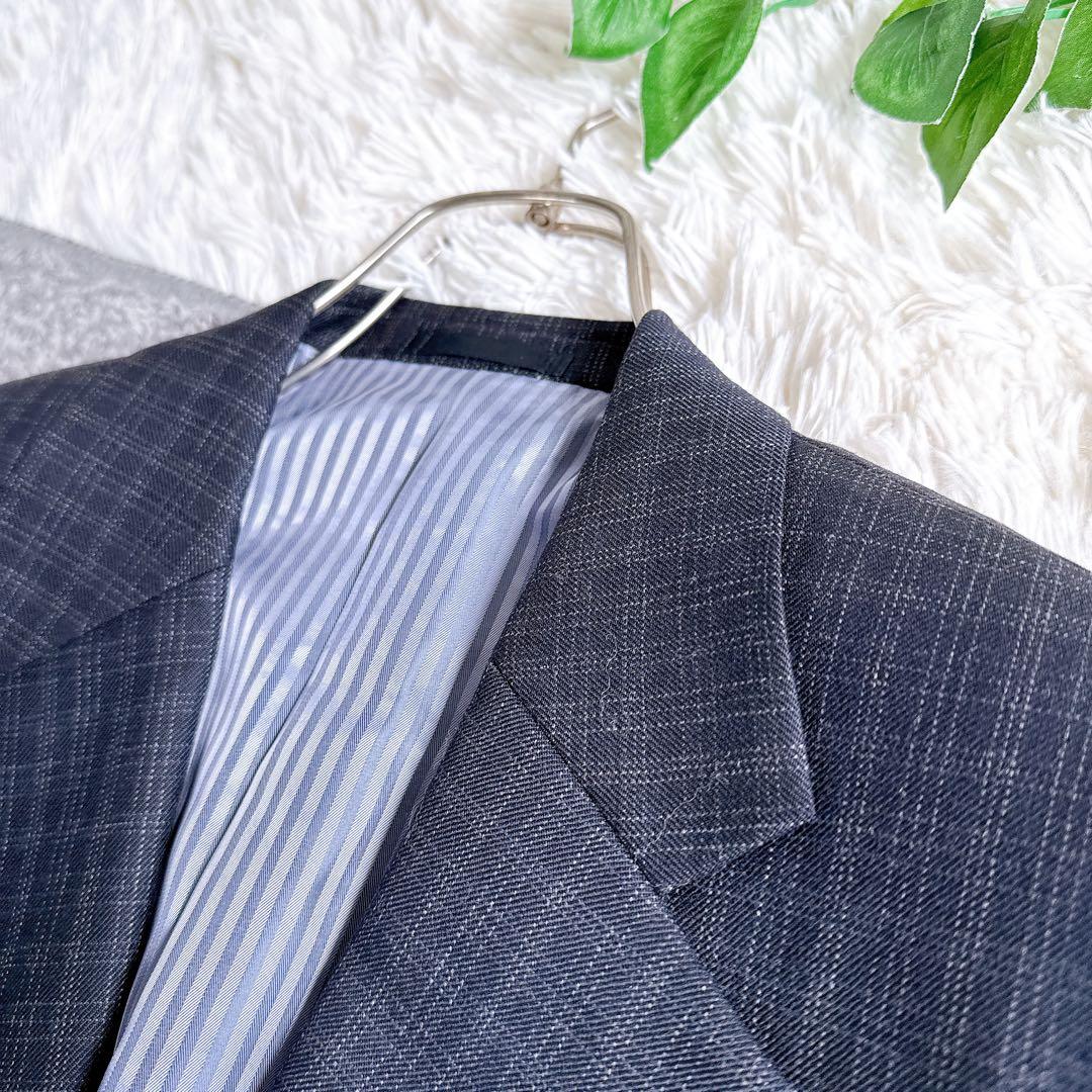 オールド　バレンシアガ セットアップ　スーツ　シングル　チェック　1B ネイビー