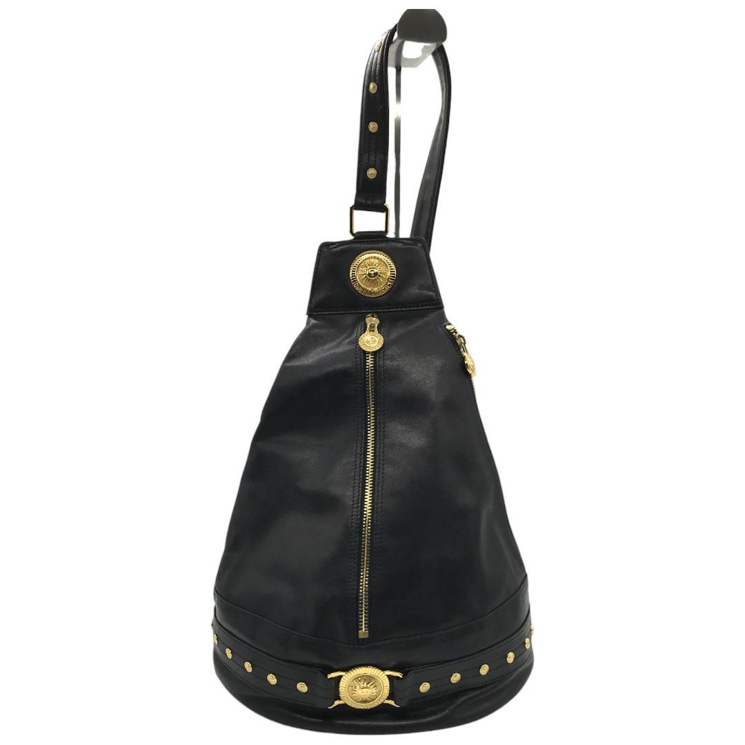 【美品】ヴェルサーチ サンバースト ショルダーバッグ ボディバッグ レザー