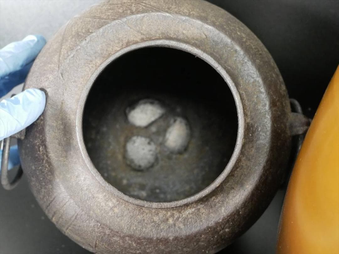 限定値下　面取風炉＆釜セット　桐箱入り　とても重い　3055