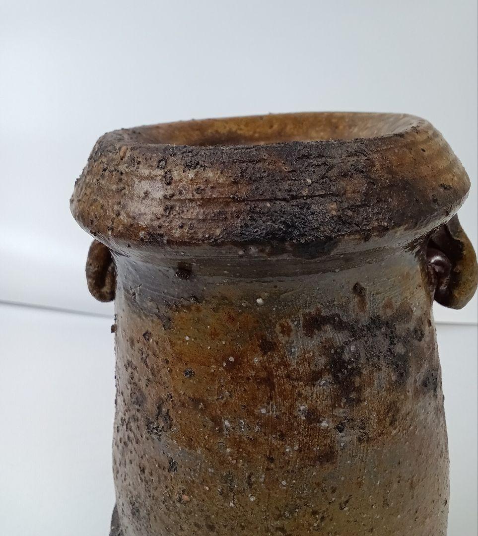 備前焼 耳付花入 花器 花瓶【人間国宝 伊勢崎淳】茶道 華道 美術品 工芸品