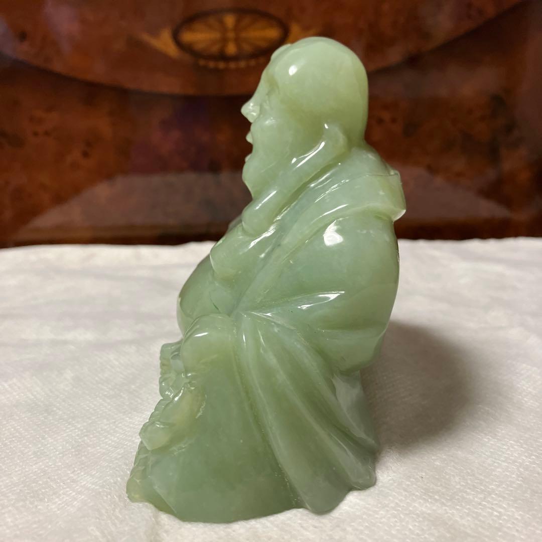 福を呼ぶ縁起物❗️翡翠の布袋像・中国翡翠工芸品専門店での購入品