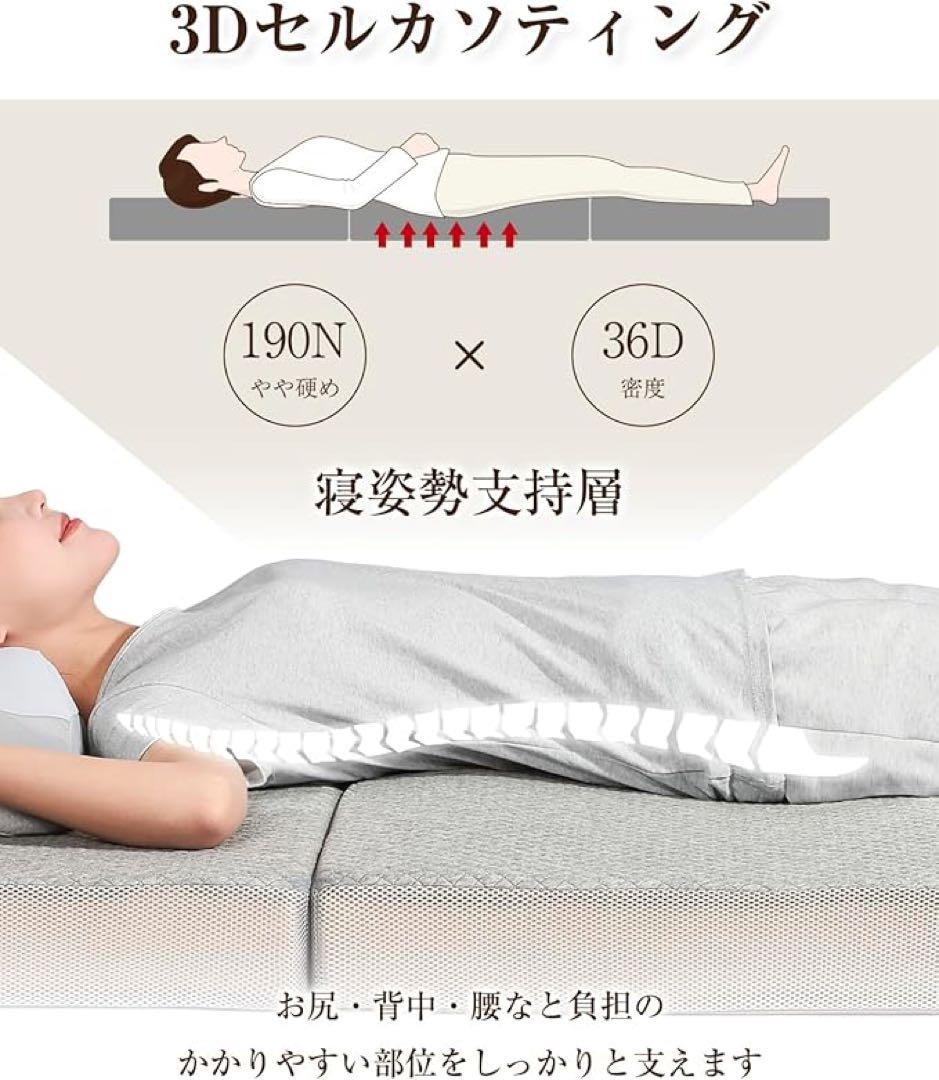 折りたたみマットレス セミダブル　厚さ10cm 高反発マットレス　【新品】