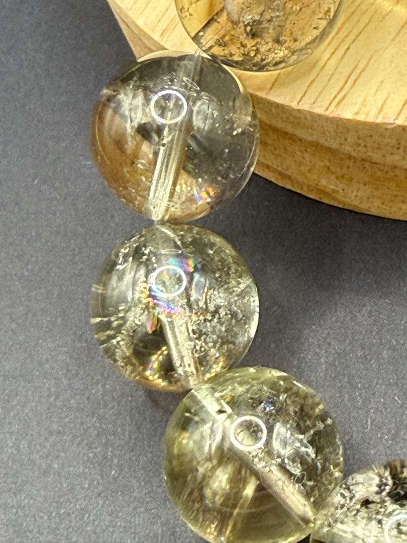 天然石 アイリスゼウスクォーツ ブレスレット （内周16-17cm） 虹入り⑯