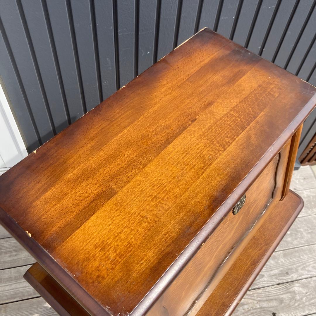 昭和レトロ カリモク コロニアル 木製 ライティングビューロ サイドボード