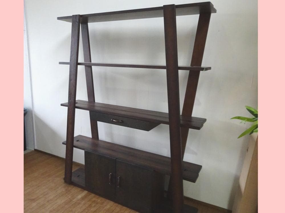 民芸家具　和モダン　オープンシェルフ　飾り棚　天然木　無垢材　美品