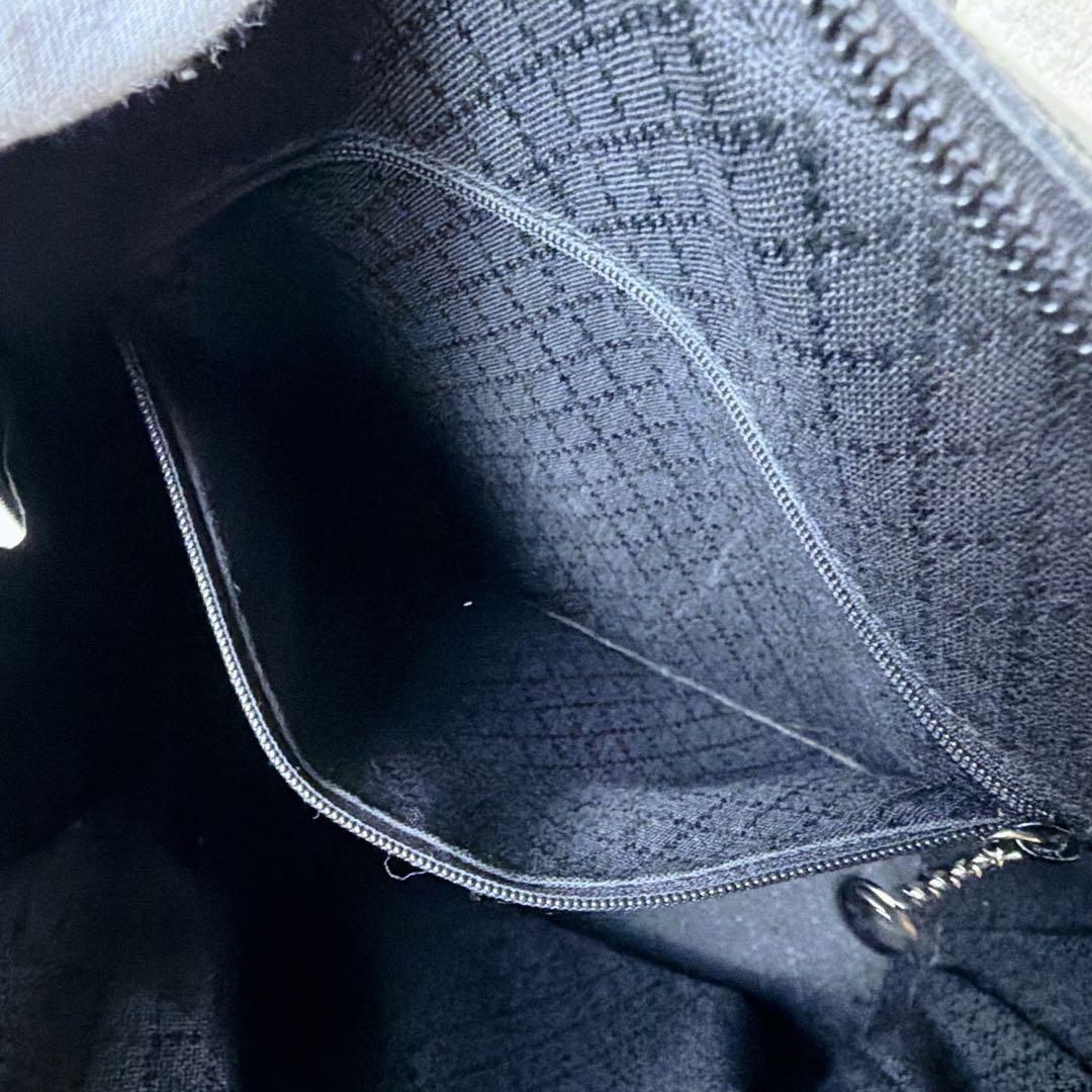 GUCCI 2way スリング ショルダーバッグ バンブー エナメル ブラック