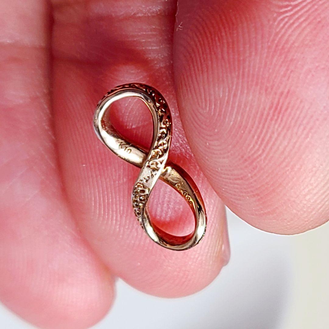 agete　アガット　K10　インフィニティ&リボン　チャーム　鏡リュウジ