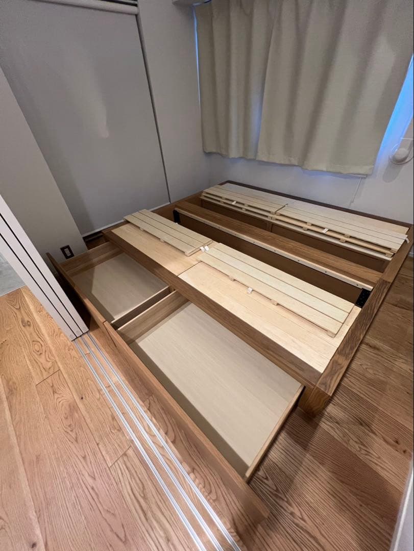 無印良品　スモールサイズ　オーク　収納付きベッド　②