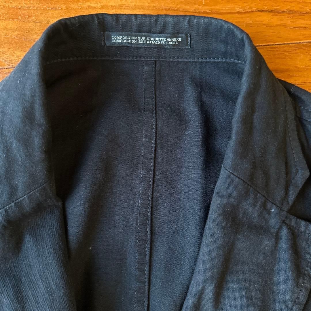 ヨウジヤマモト　プール　オム ブラック 綿　麻セットアップスーツ