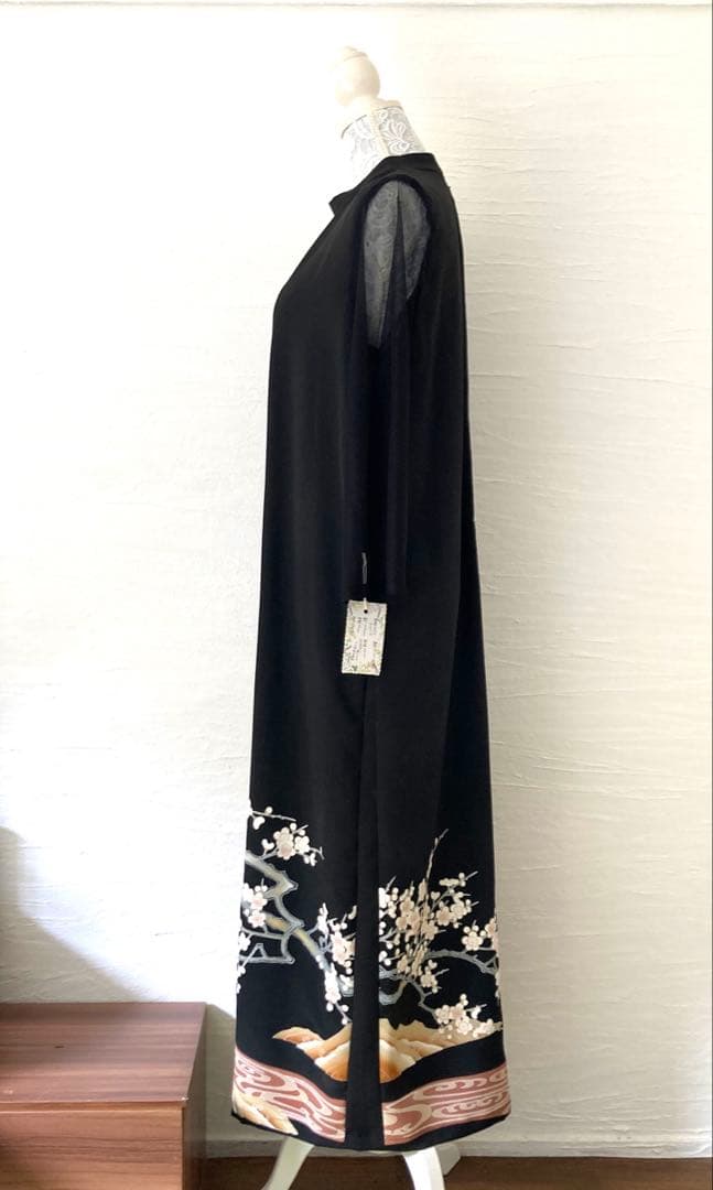 黒留袖リメイク　スタンドカラーワンピース他3点セット