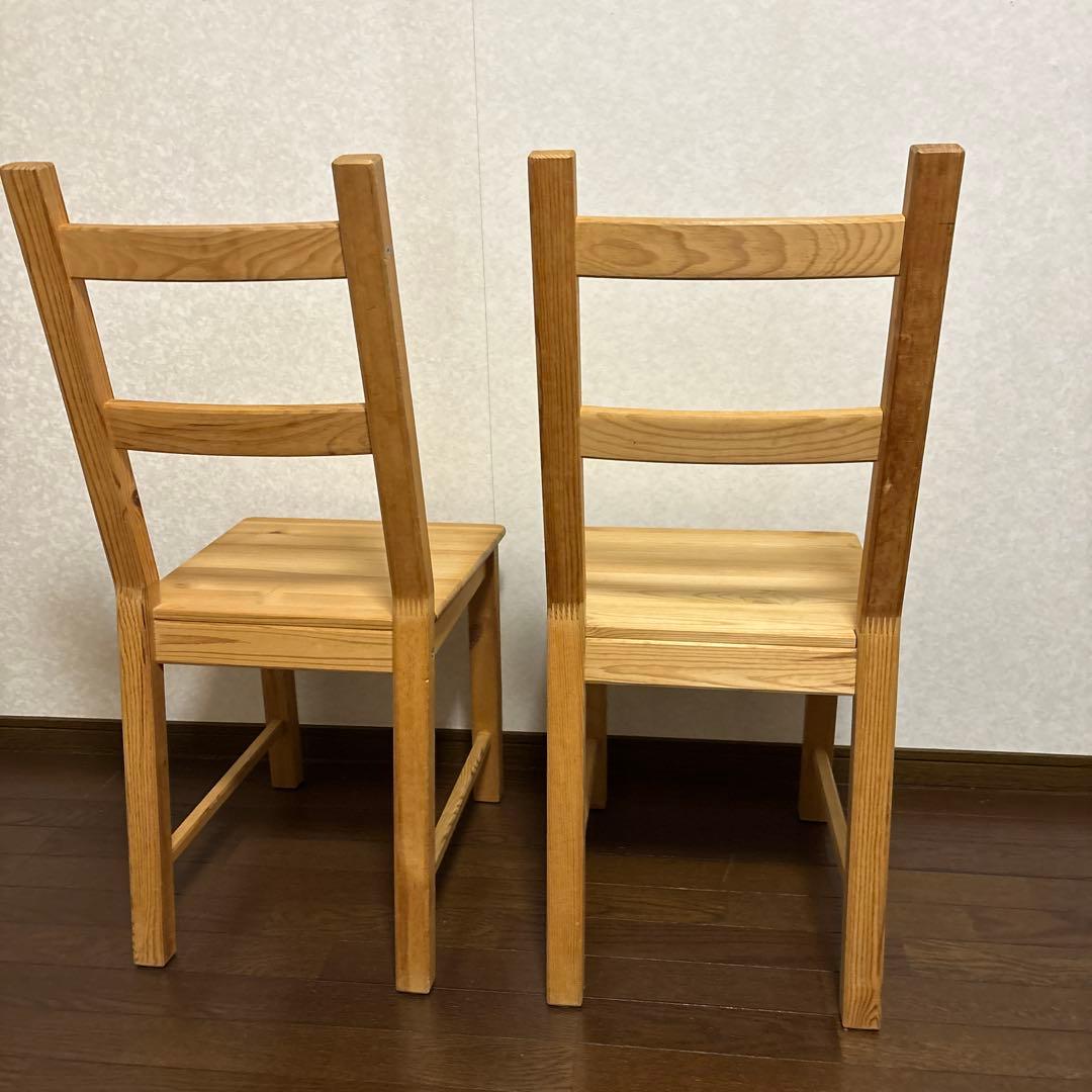 【良品】IKEA ヨックモック ダイニングチェア ２脚セット パイン材