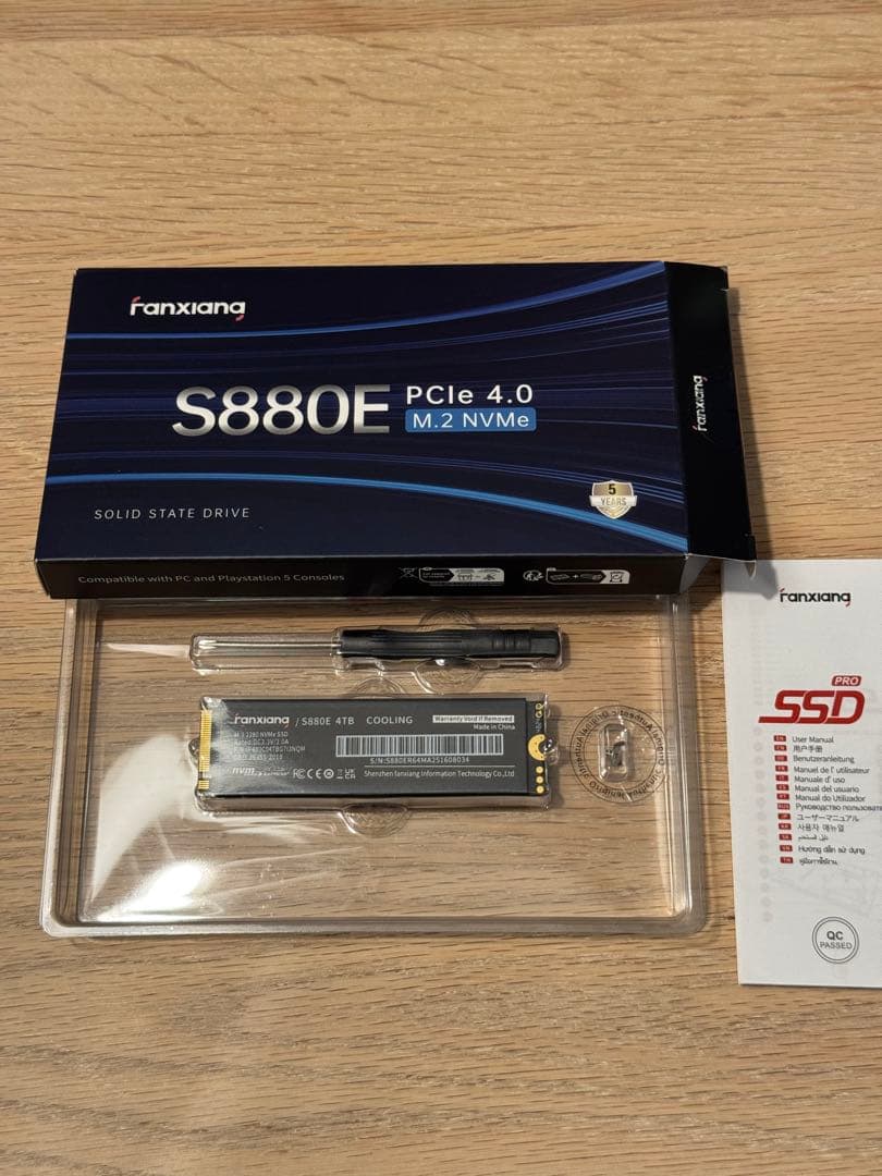 内蔵型SSD Fanxiang S880E PCIe 4.0 M.2 NVMe SSD 4TB