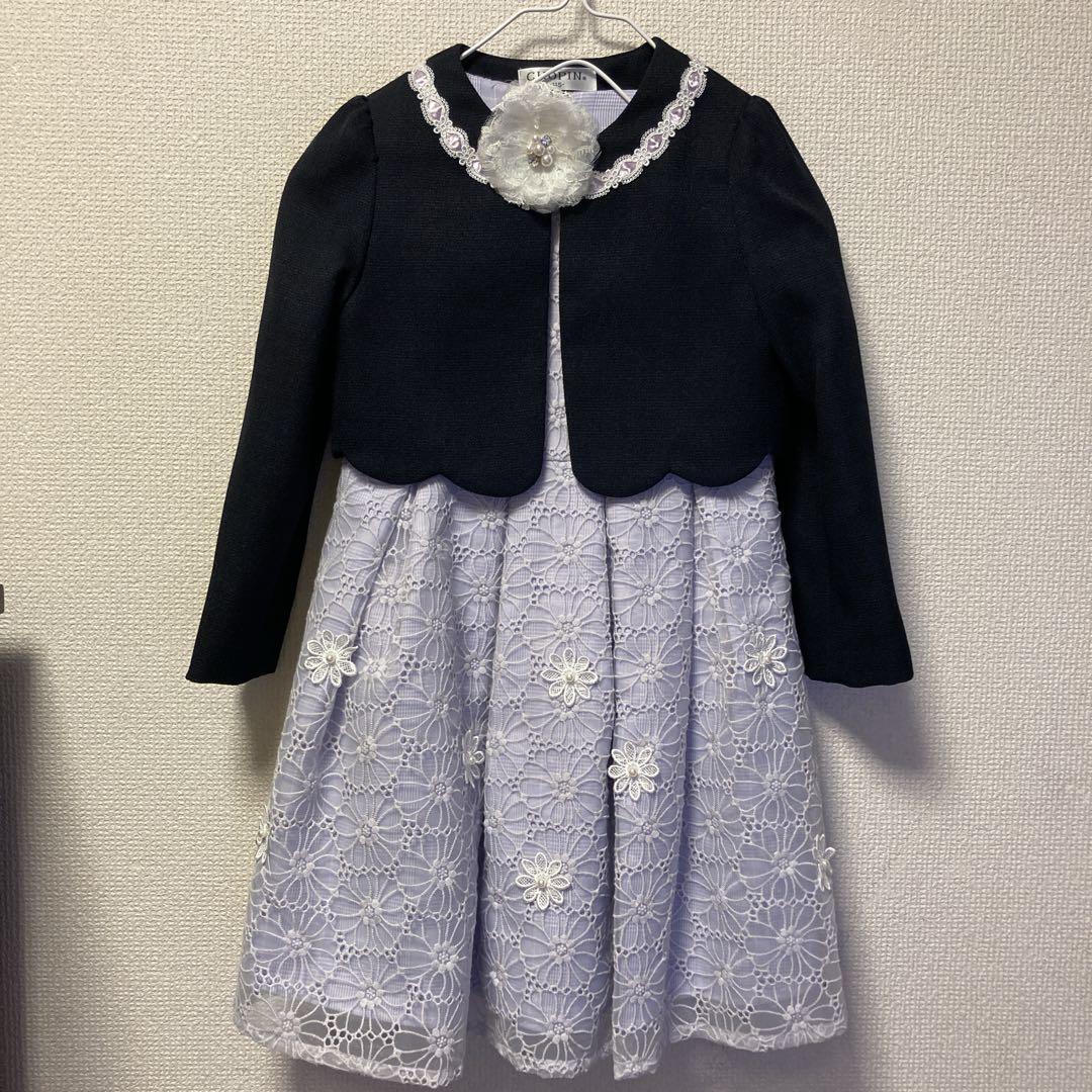 【CHOPIN 】フラワーパステルレースアンサンブル　115cm