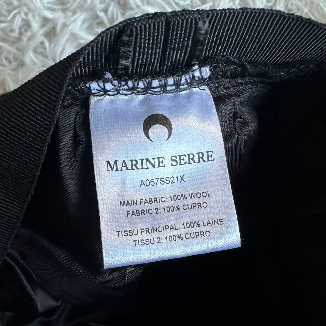 【美品】 Marine Serre マリーンセル ベレー帽 ブラック