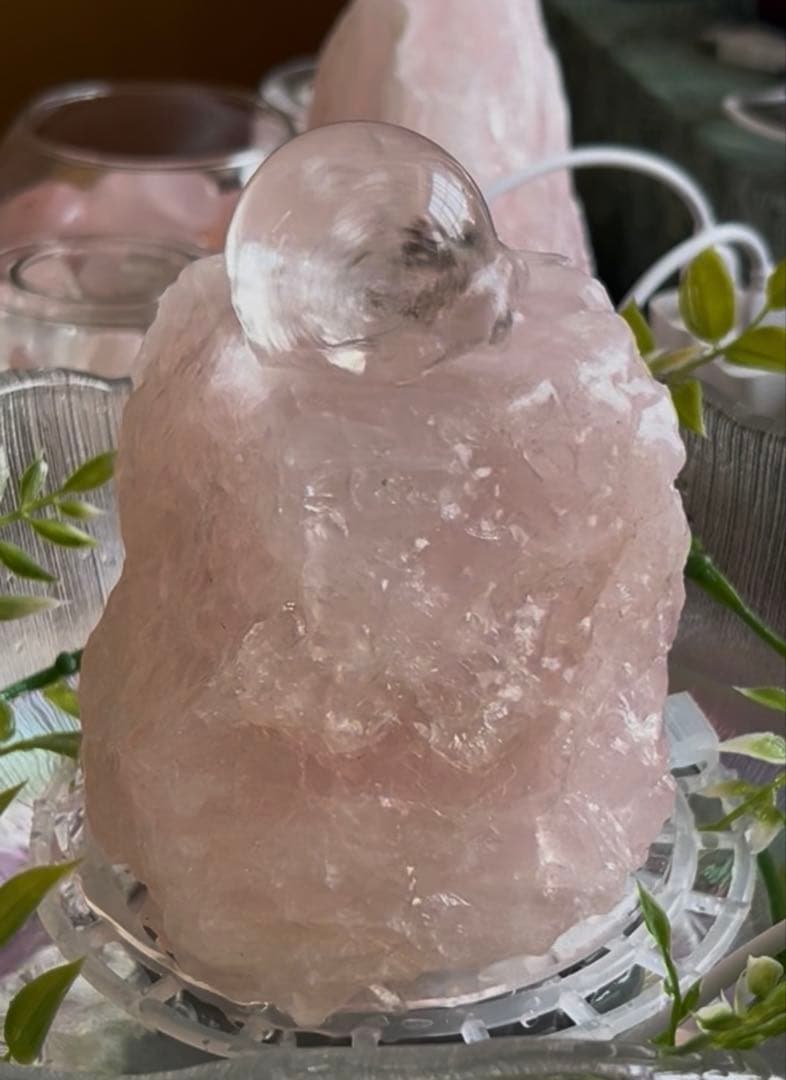 ✨破格✨絶品‼️ローズクオーツ☆噴水☆天然石☆ファウンテン☆秘蔵品☆1253g