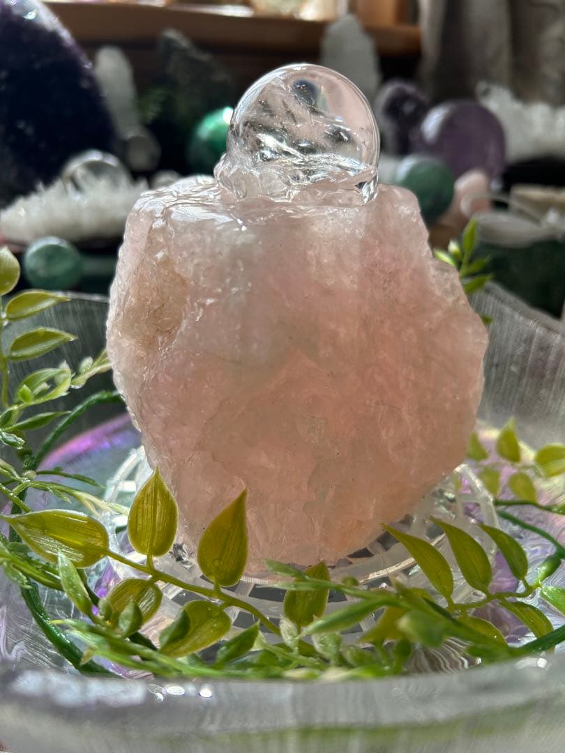 ✨破格✨絶品‼️ローズクオーツ☆噴水☆天然石☆ファウンテン☆秘蔵品☆1253g