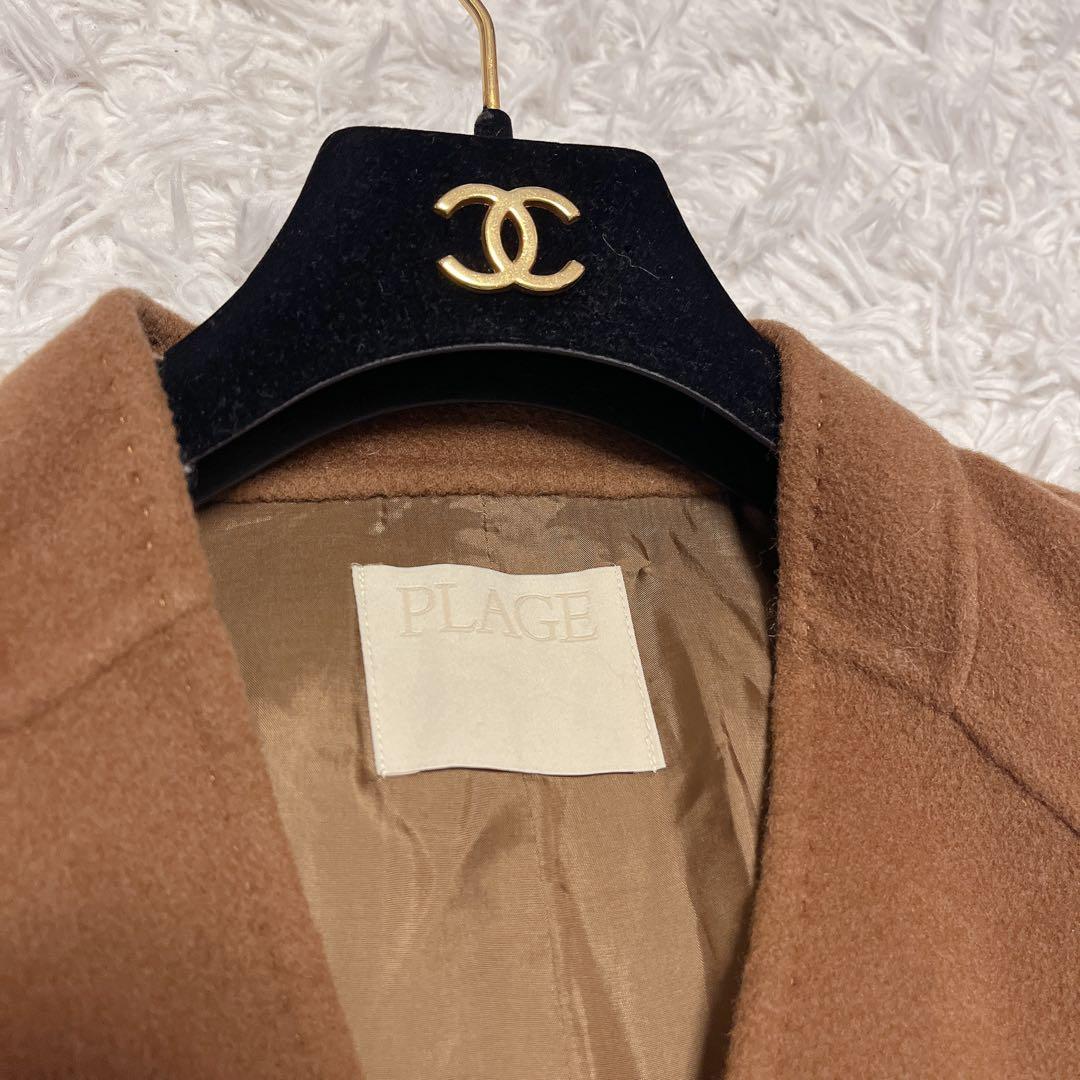 Plage ハミルトン ケープ コート ポンチョ キャメル ウール ノーカラー