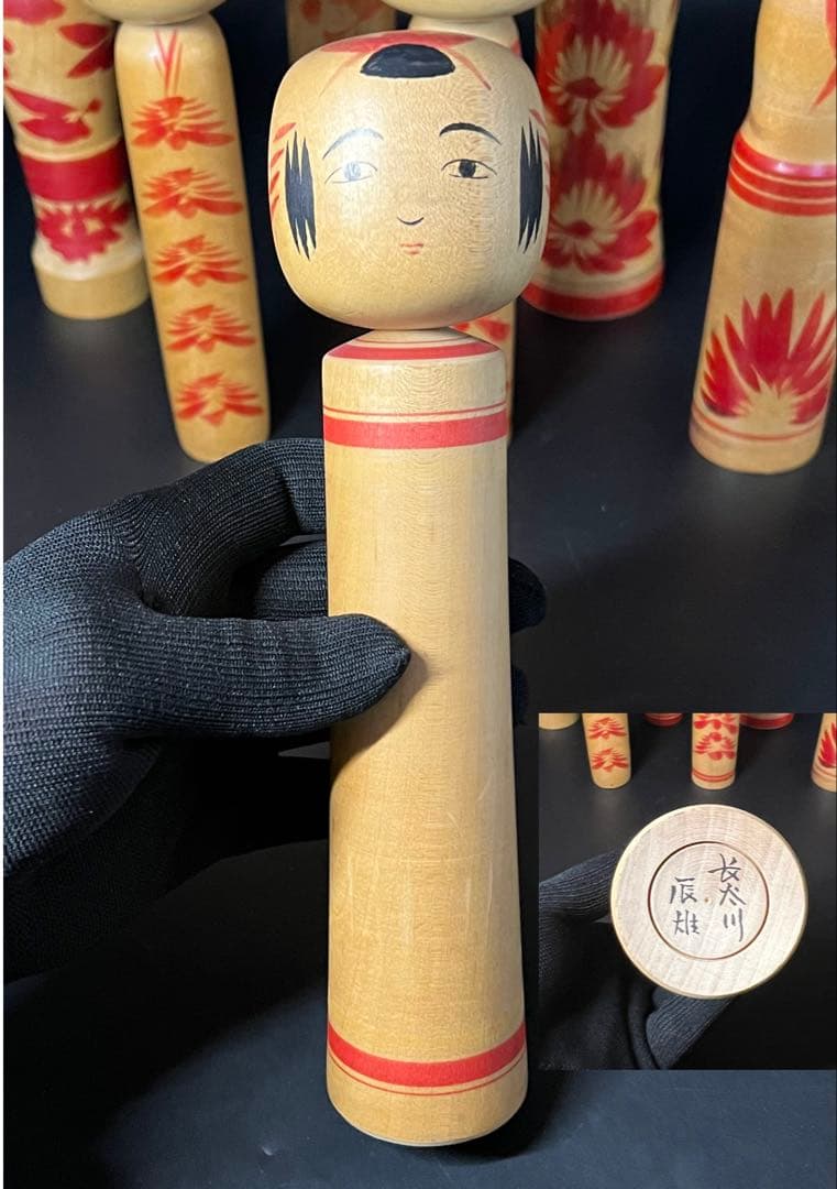 伝統こけし10本セット 会田栄治 岡崎昭一 遊佐福寿 井上ゆき子 我妻与四松ほか