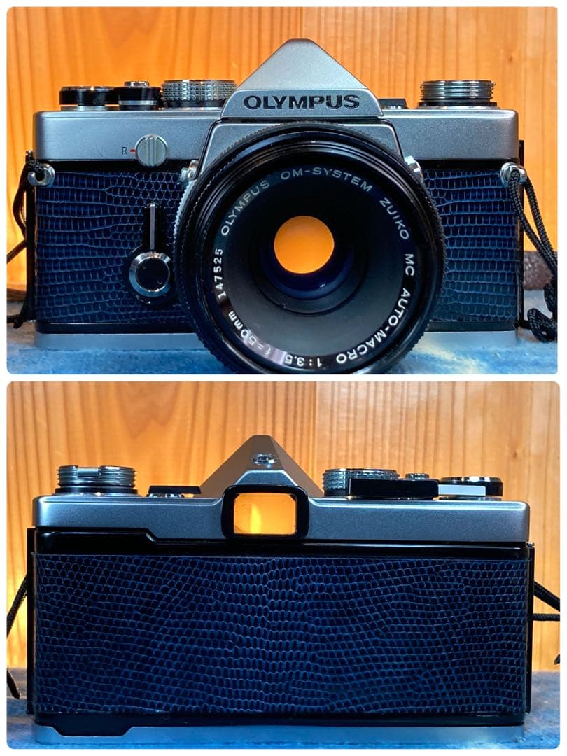 OLYMPUS OM-1／マクロレンズ★完動品＊美品＊初期保証★外装リザード本革