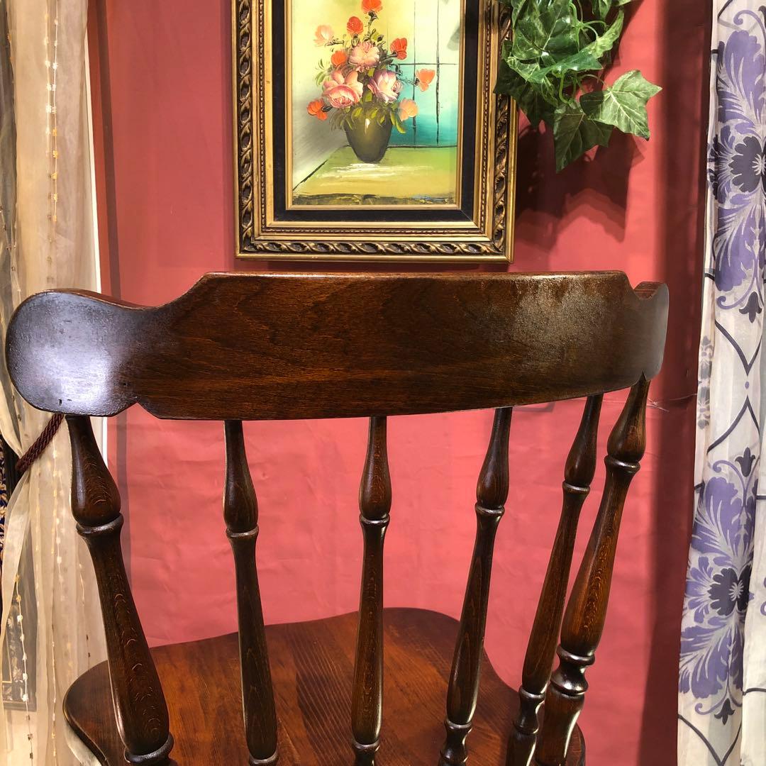 ぶた　L ４　キツツキマーク ヴィンテージ スピンドルチェア　飛騨産業