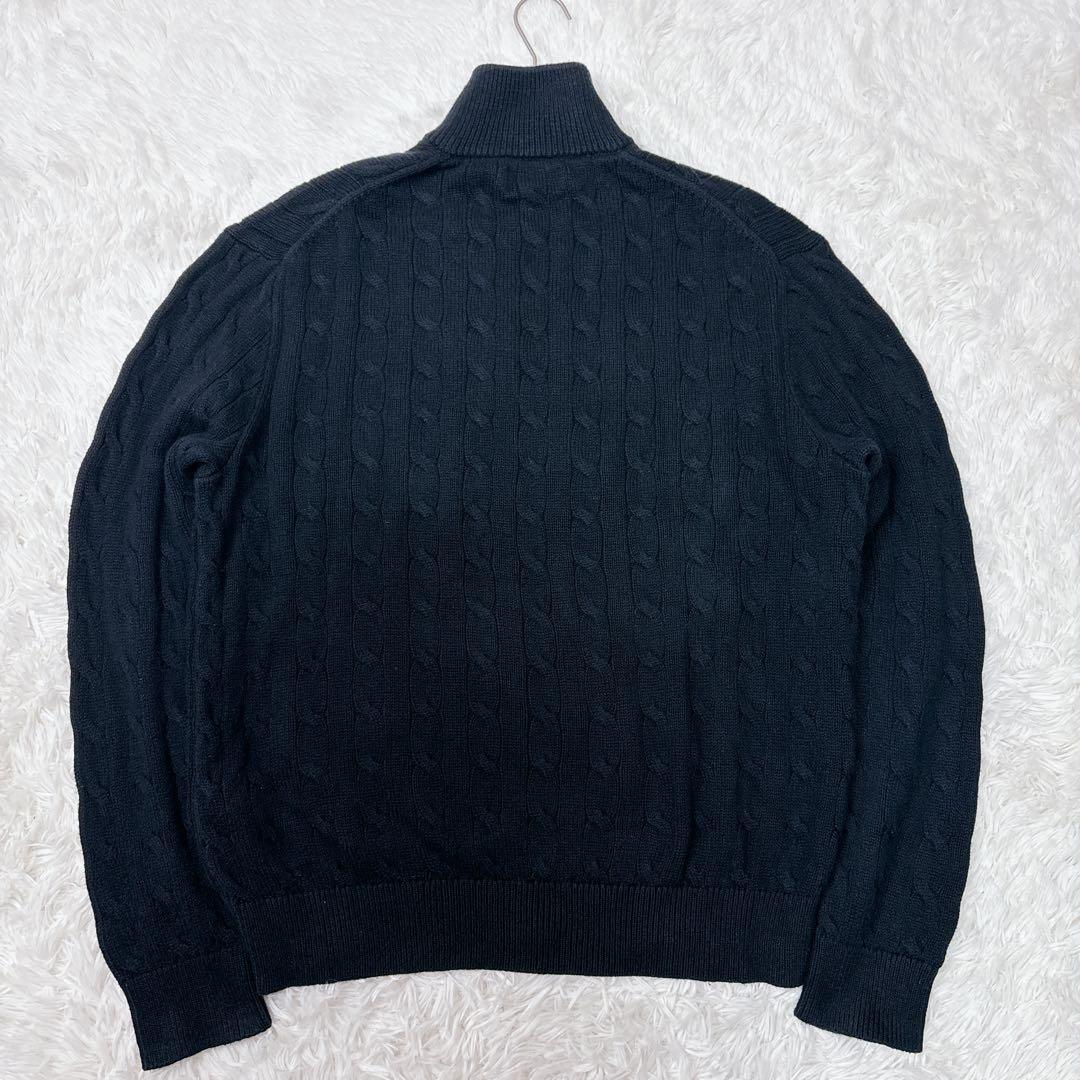 現行！ ポロラルフローン　ハーフジップ　ケーブルニット　ドライバーズニット