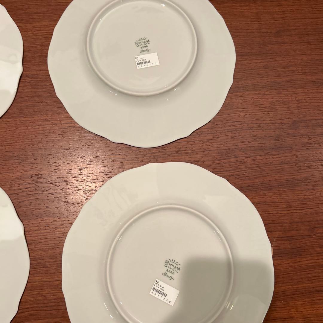 未使用　リチャード・ジノリ・ムセオ　白磁プレート4枚 ミュージオ museo