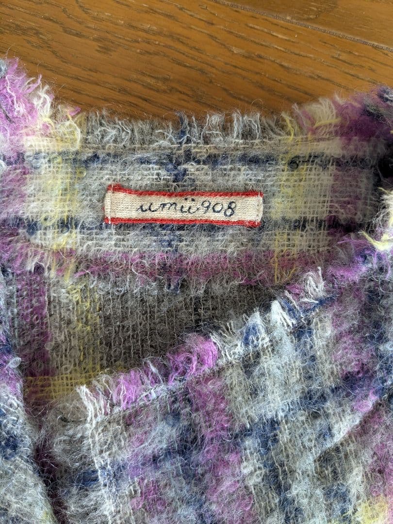 メル94407　45R　umi908 ノーカラー モヘア　ジャケット