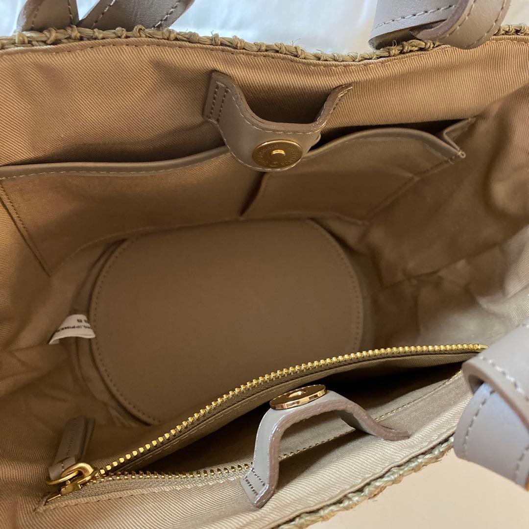 新品未使用　ヴィオラドーロ　レザーポケットかごバッグ (エコバッグ付き)