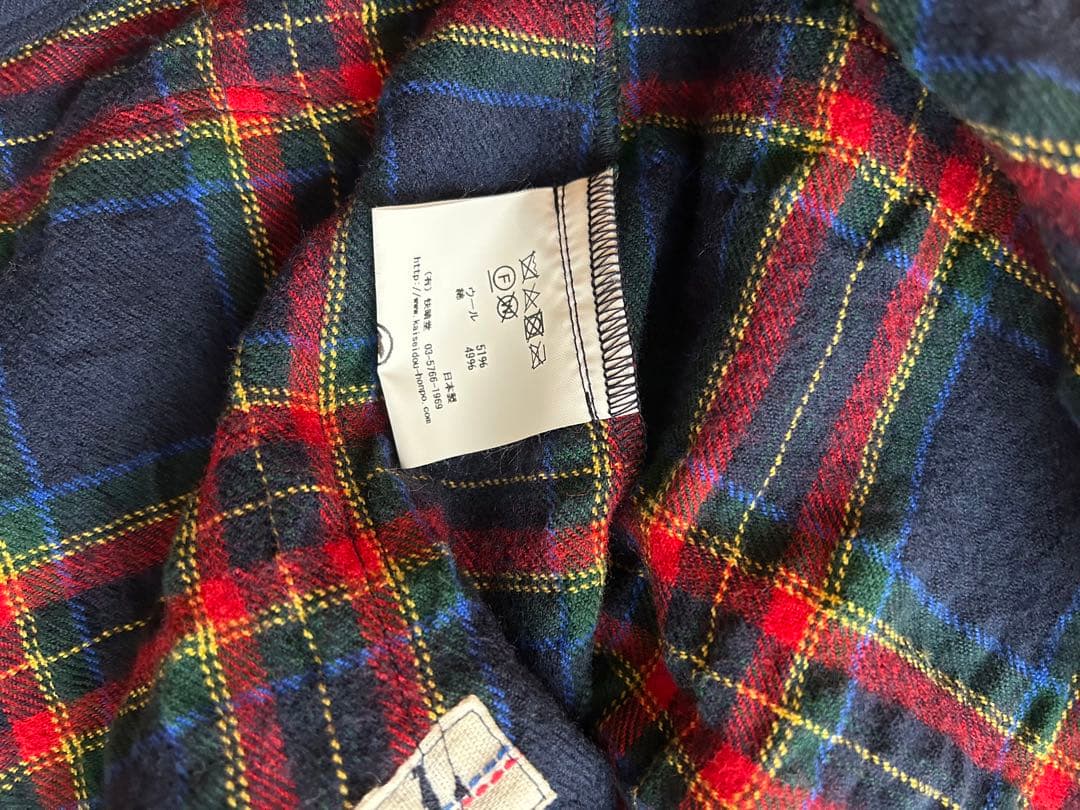 快晴堂　カバージャケット　ネイビータータンチェック