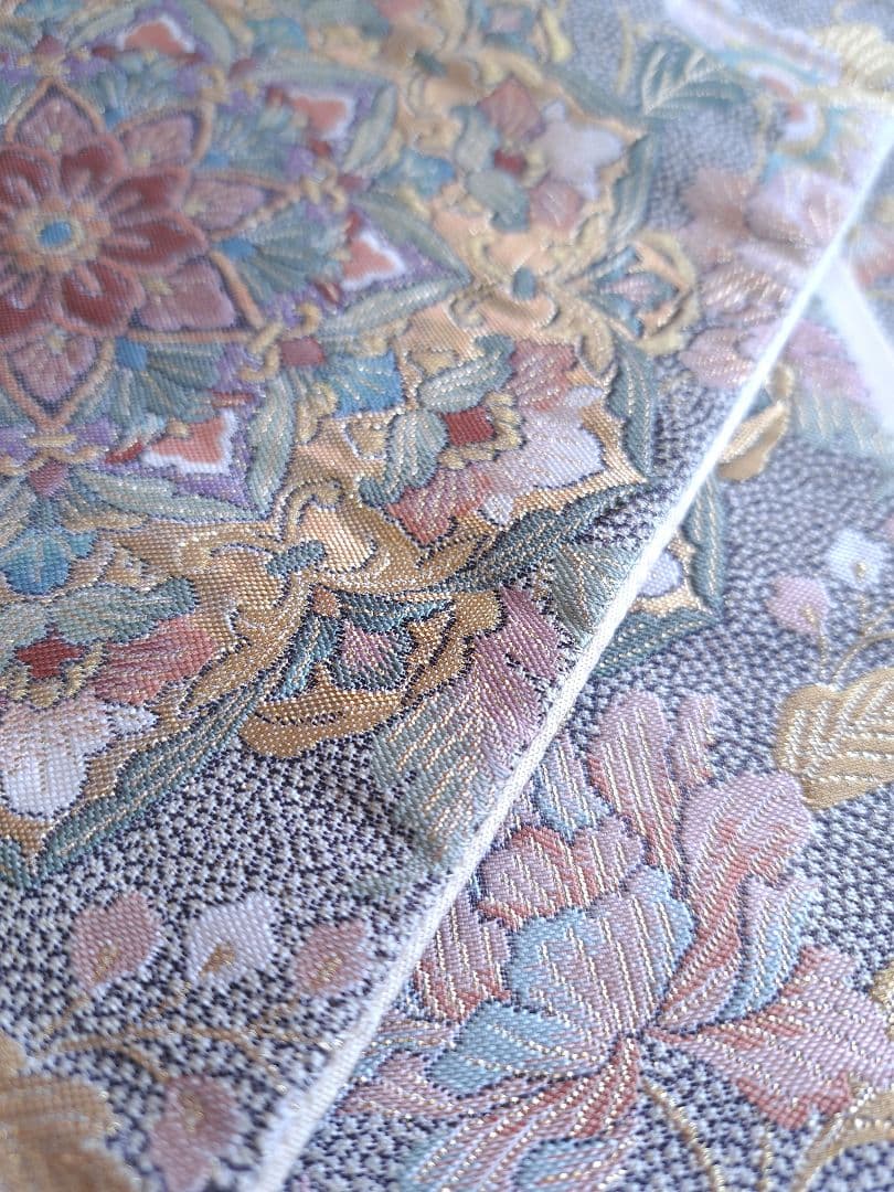 袋帯　六通　金銀　華文　正絹　着物