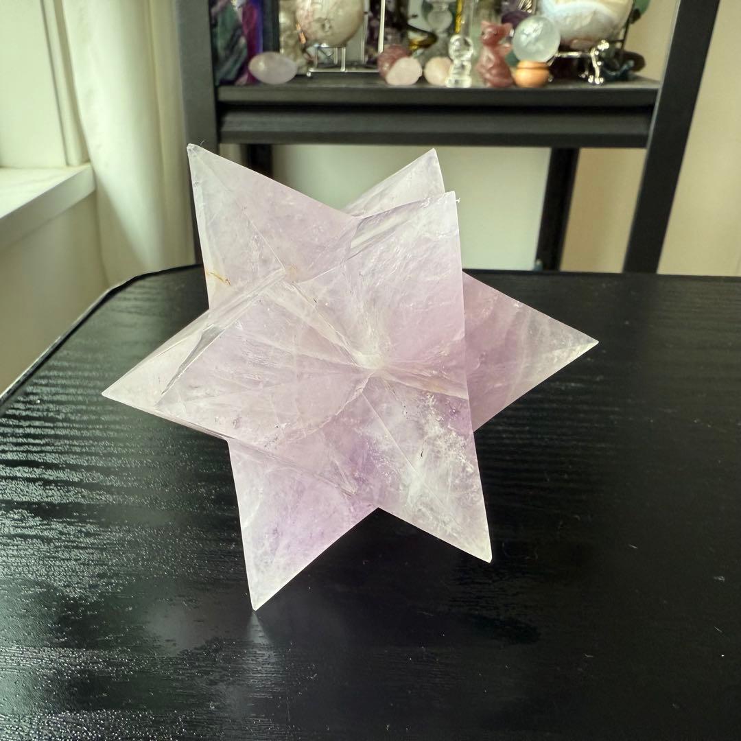 天然石アメジストのマカバスター　アスデロイド　置物　NO.010406