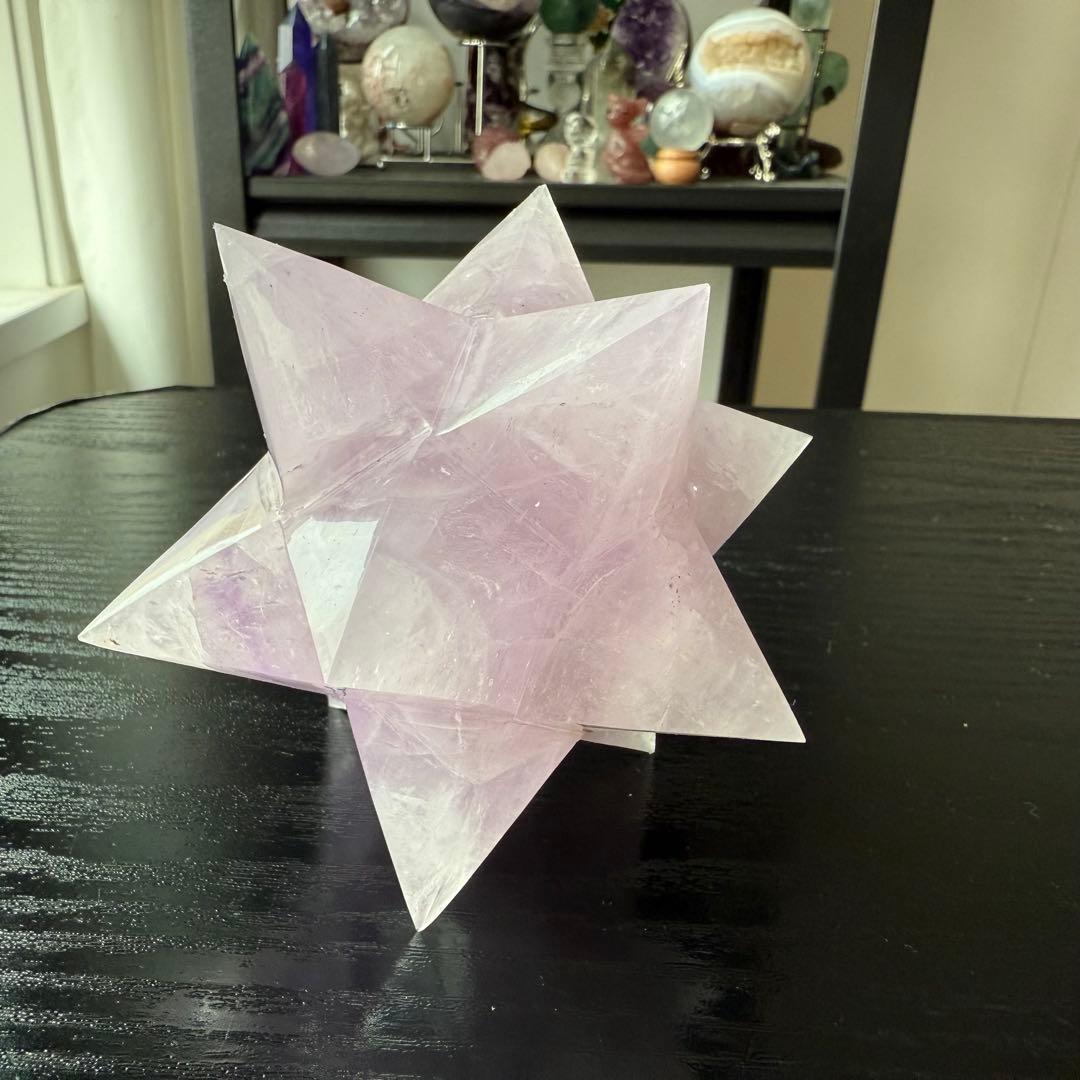 天然石アメジストのマカバスター　アスデロイド　置物　NO.010406