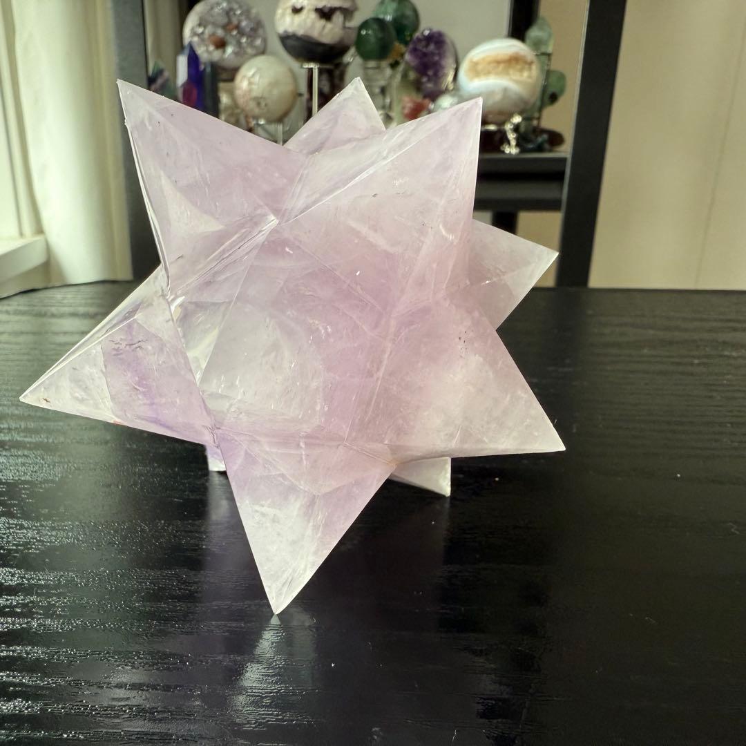 天然石アメジストのマカバスター　アスデロイド　置物　NO.010406