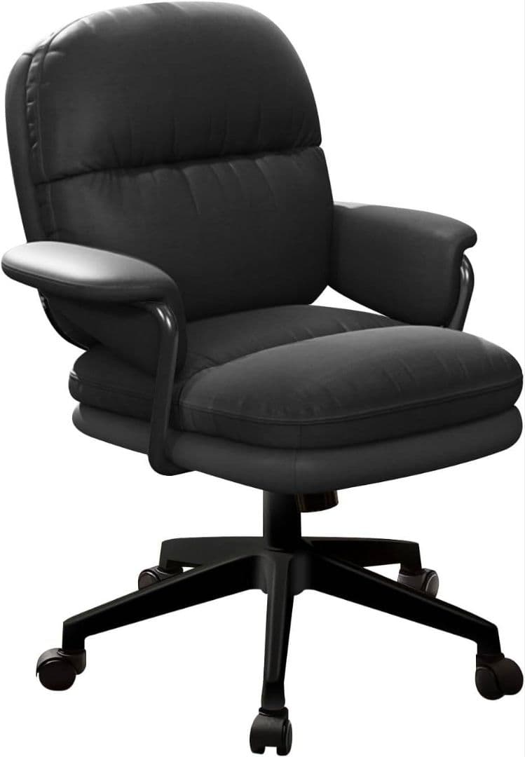 ブラック オフィスチェア 肘付き キャスター付 静音 テレワーク 椅子 あぐら