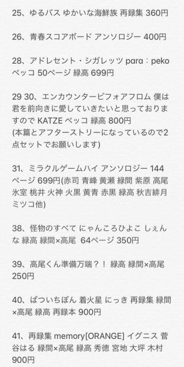 黒子のバスケ 黒バス 高尾関連同人誌まとめ 緑高 宮高 緑間真太郎×高尾和成