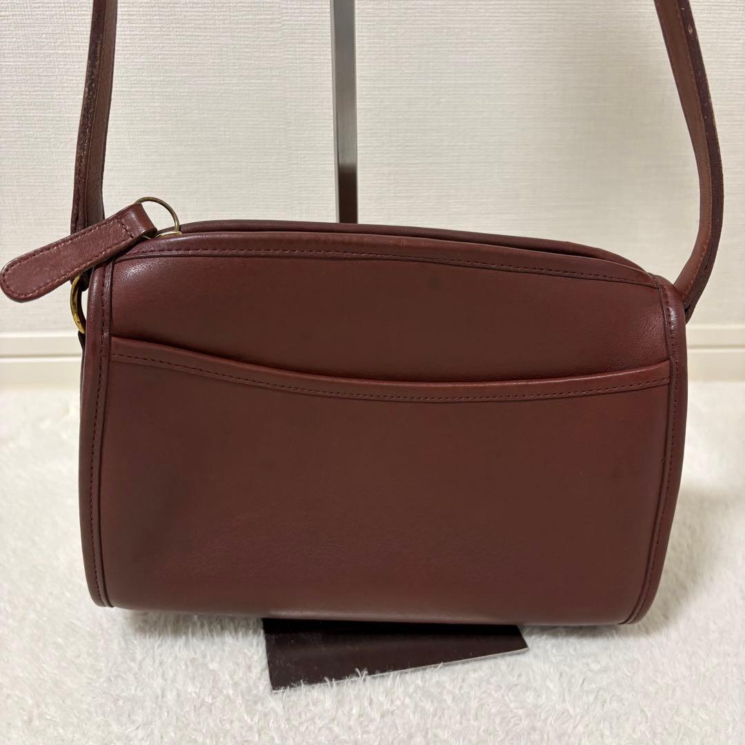 オールドCOACH グラブタンレザー ショルダーバッグ USA製 バーガンディー