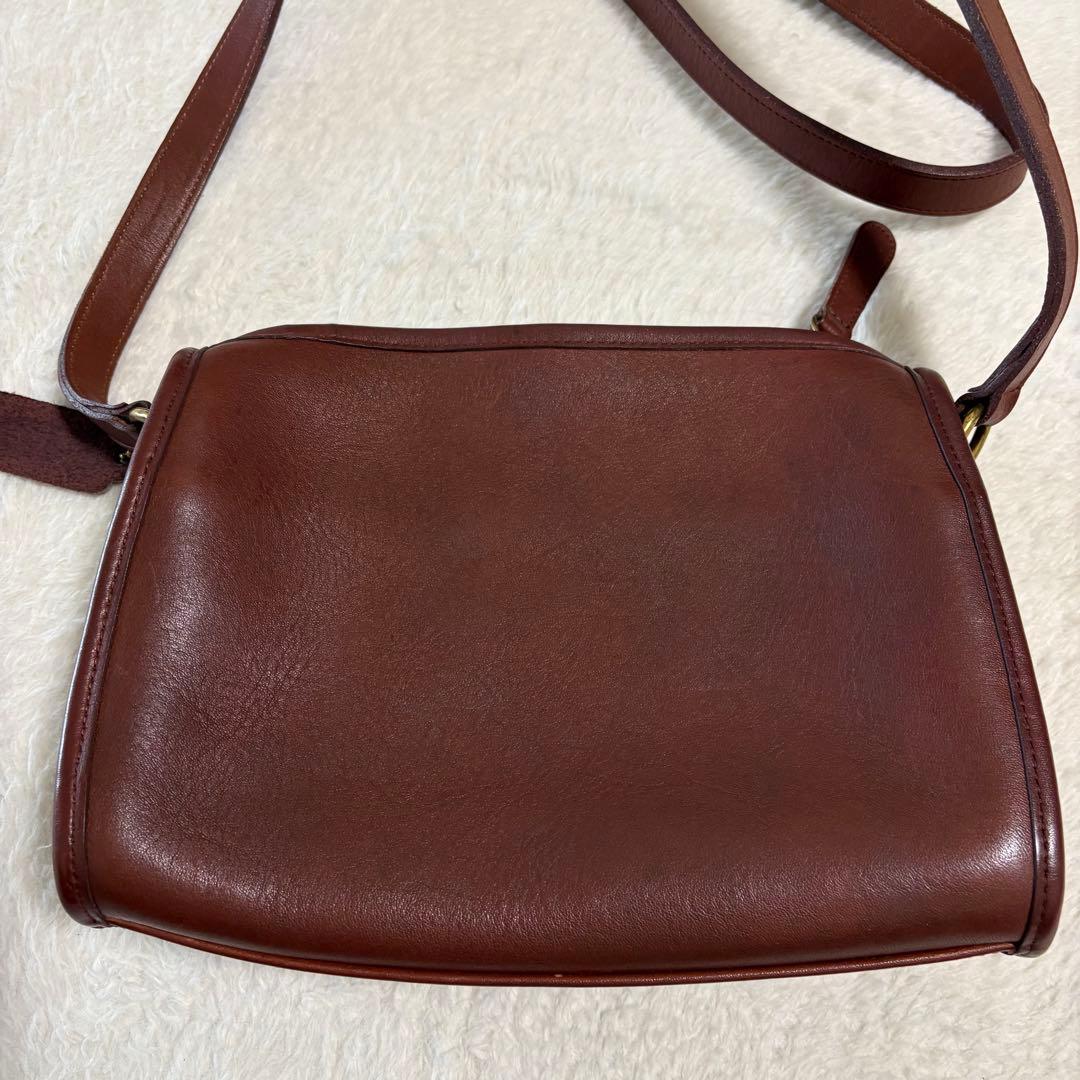 オールドCOACH グラブタンレザー ショルダーバッグ USA製 バーガンディー