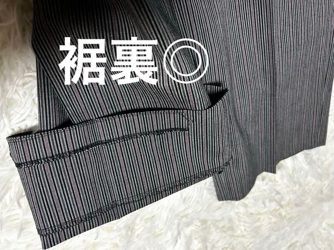 エトロ　スーツ　グレー系ストライプ