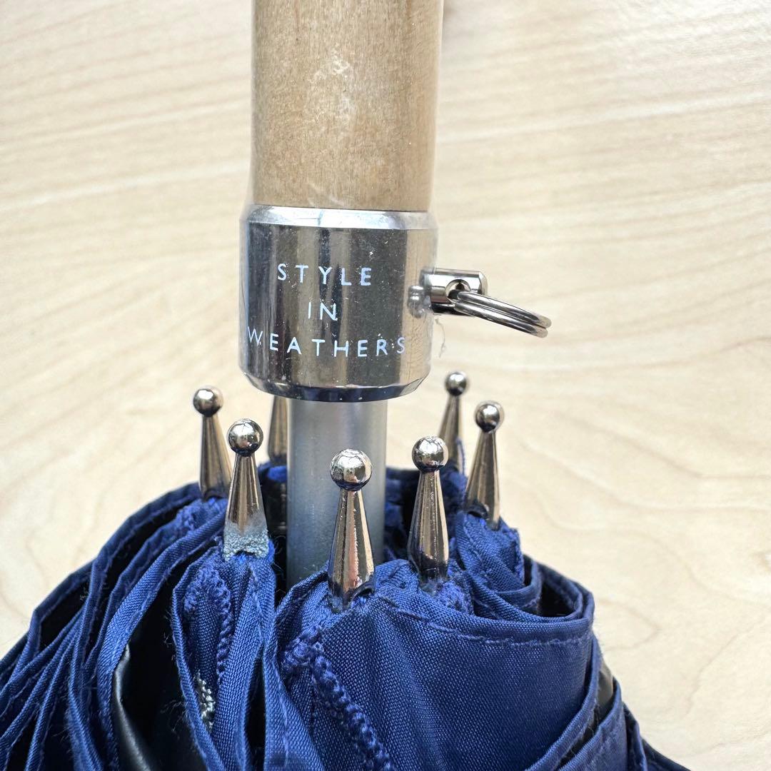 新品★HANWAY　高級日傘　晴雨兼用　オールウェザー　フリル　大きい　ネイビー