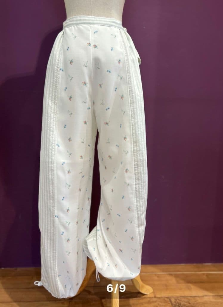 パンツ deco depuis 1985 bird flower pants