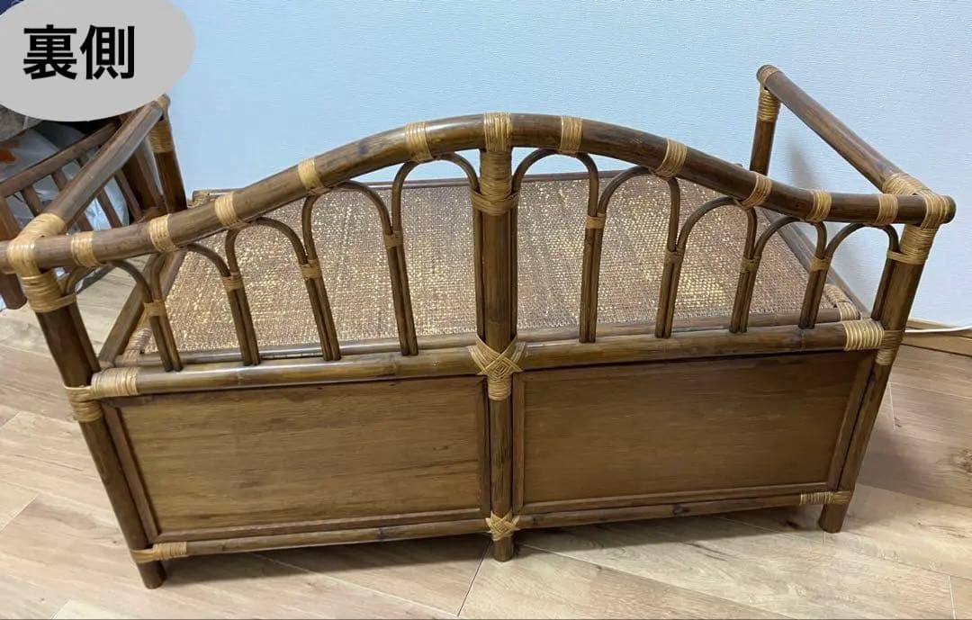 ラタン ヴィンテージ アンティーク ベンチチェスト 籐 ソファ アジアン家具