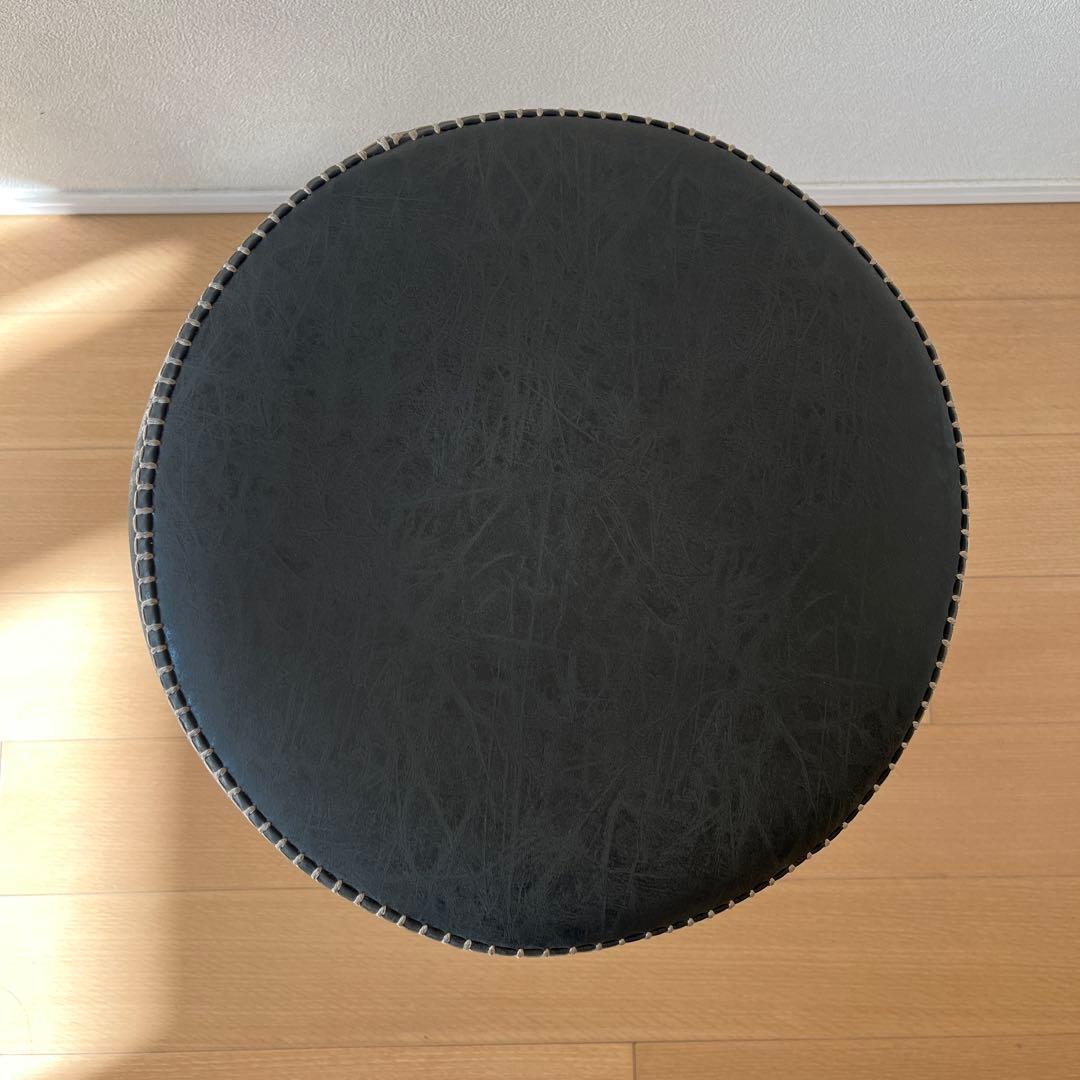 スツール 丸椅子 高さ調節 ブラウンとブラック