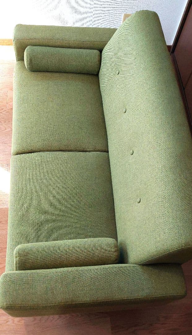 【なみきちさん専用】LOWYAグリーンファブリック2〜2.5掛けソファ