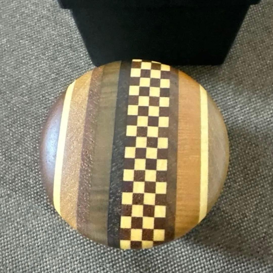 【茶道具】【棗なつめ】箱根寄木細工中棗露木工房作（紙箱）箱根にて2年前購入