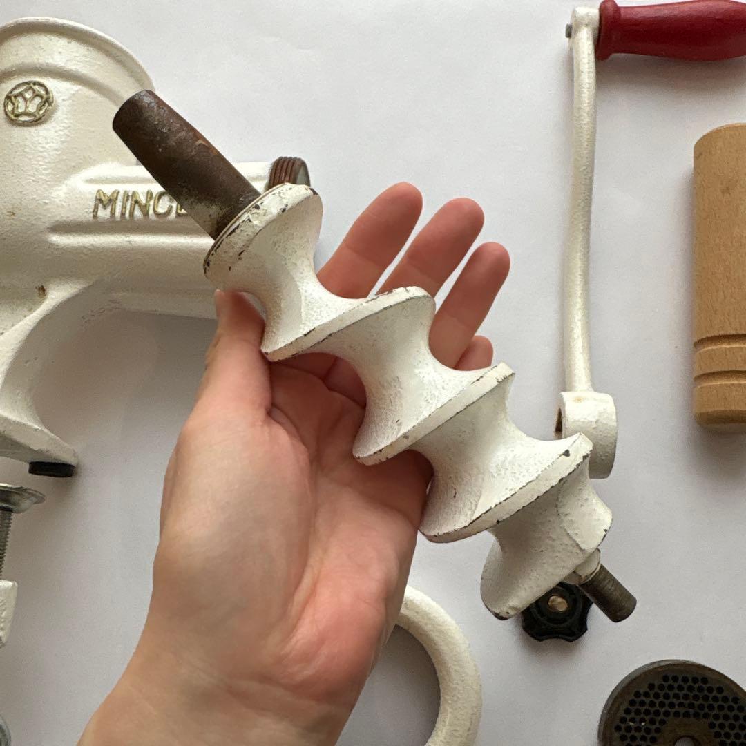 BONNY 手動ミンサー 手廻し式　味噌作り　白　ホワイト